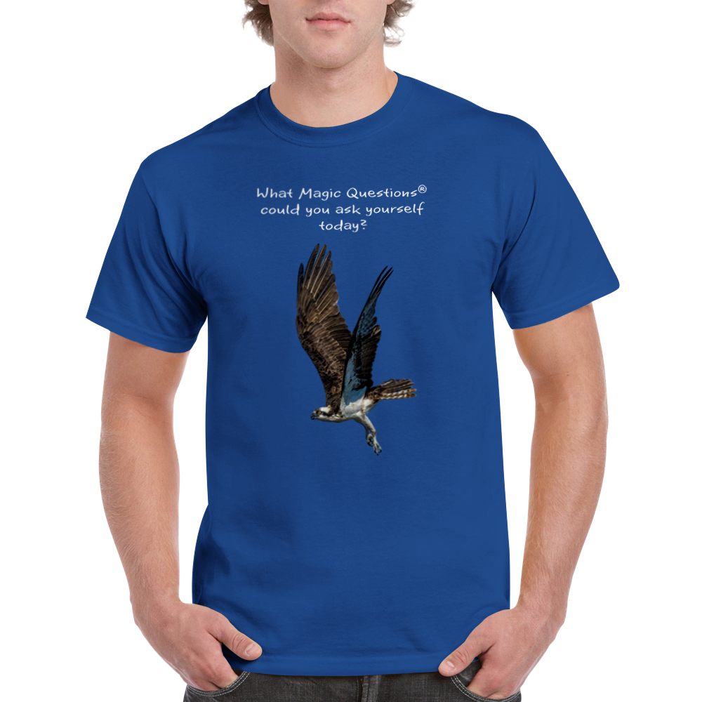 Osprey Lifting Off: A Magic Questions® T-Shirt by Keith Ellis