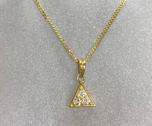 diamond triangle pendant