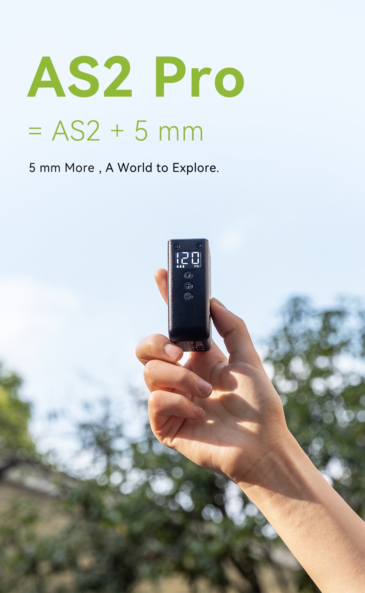 AS2 Pro = AS2 + 5 mm  5 mm More, A World to Explore.