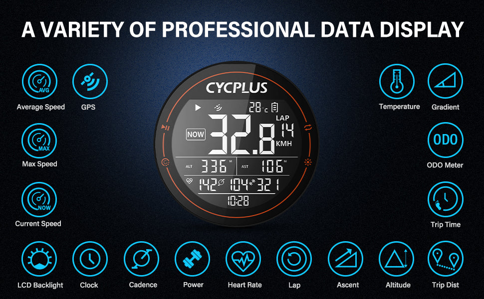 CYCPLUS M2 GPS Bike A variety of professional data display