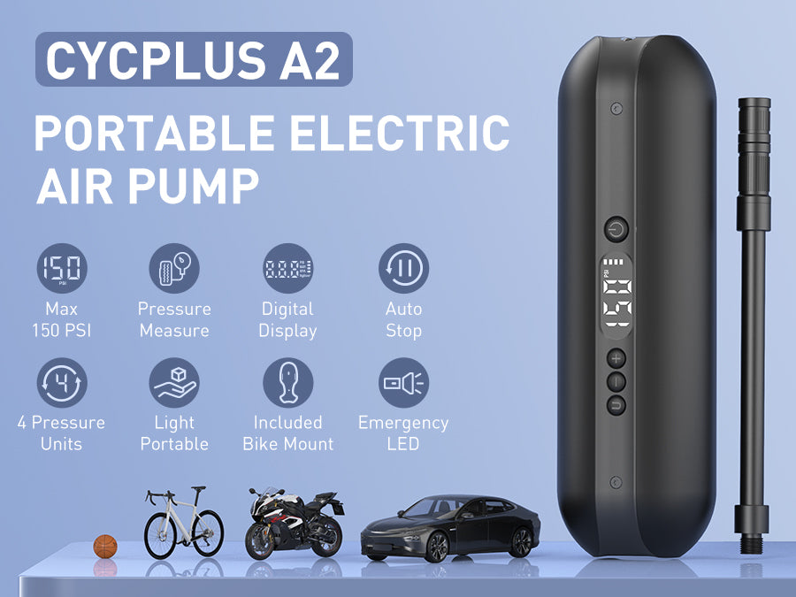 Portable Air Pump Mini Inflator Electric Tire Pump - Cycplus A2 – CYCPLUS