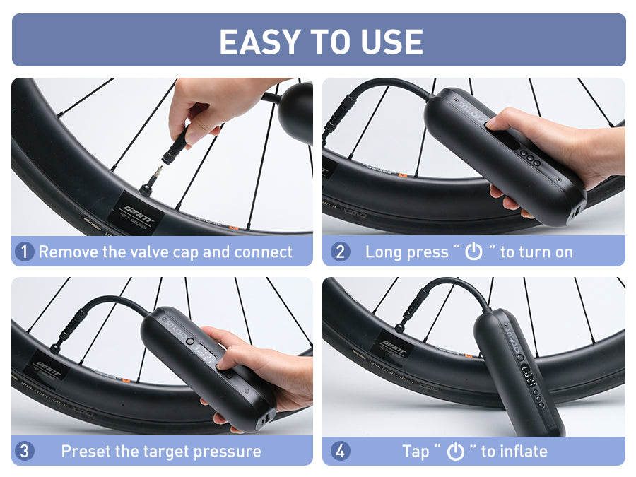 Cycplus Elektrische Akku-Fahrradpumpe A2S