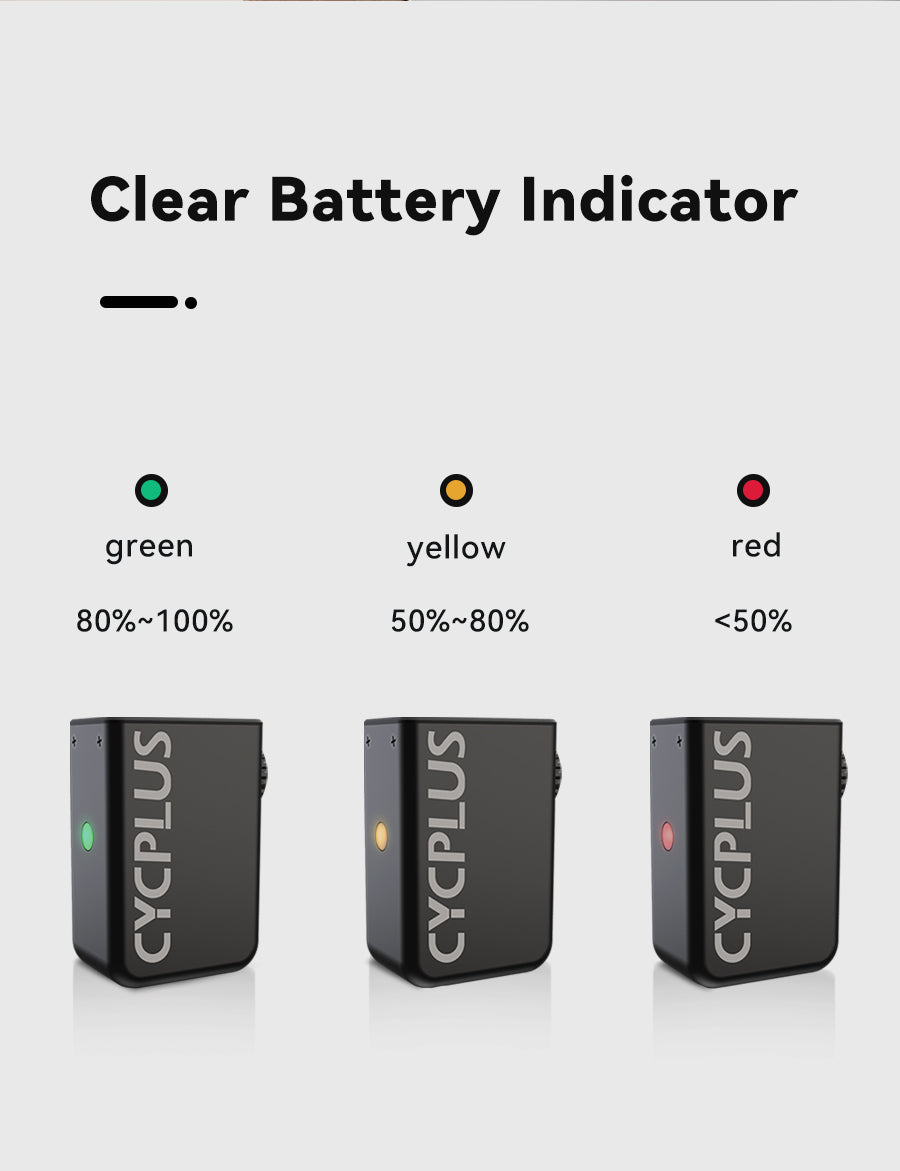 Clear Battery Indicator. green(80%-100%), yellow(50%-80%), red(<50%)