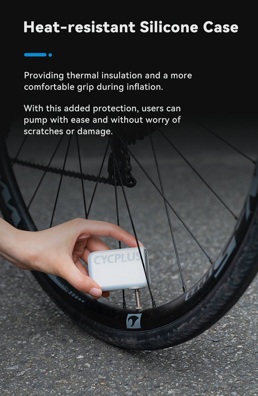 CYCPLUS 2600mAh*3 Pompe à air I50PSI Compresseur électrique Pompe à vélo  Portable Mini Pompe à Pneu avec lumière LED Batterie Li-ION Rechargeable  DC/AC 12V pour Tous Les vélos, Motos et Voitures. 