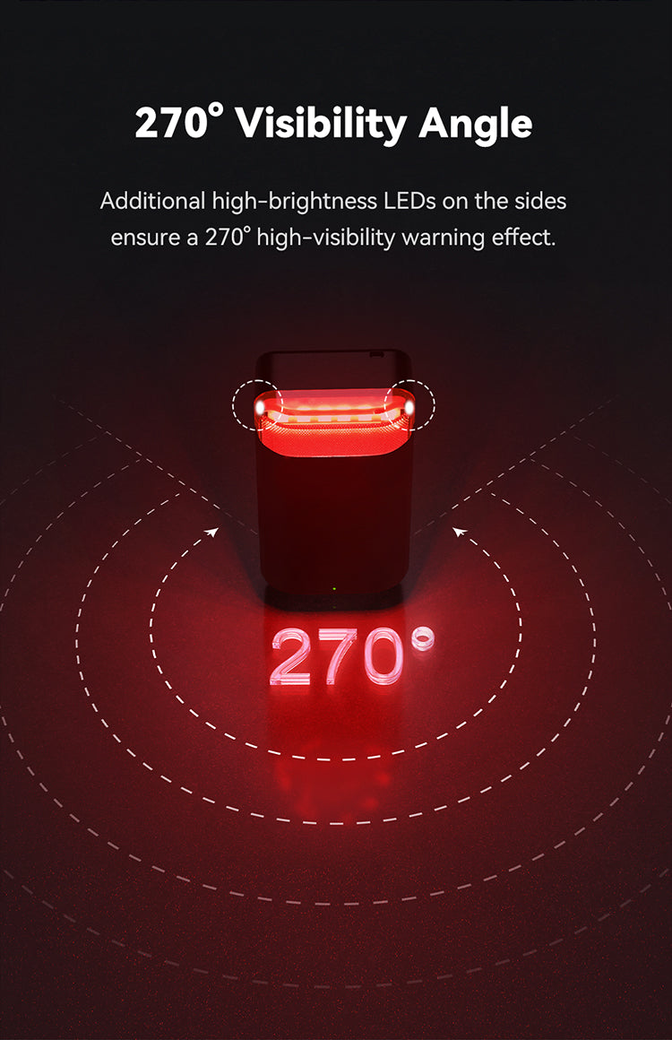 270° Visibility Angle  Additional high-brightness LEDs on the sides ensure a 270° high-visibility warning effect.