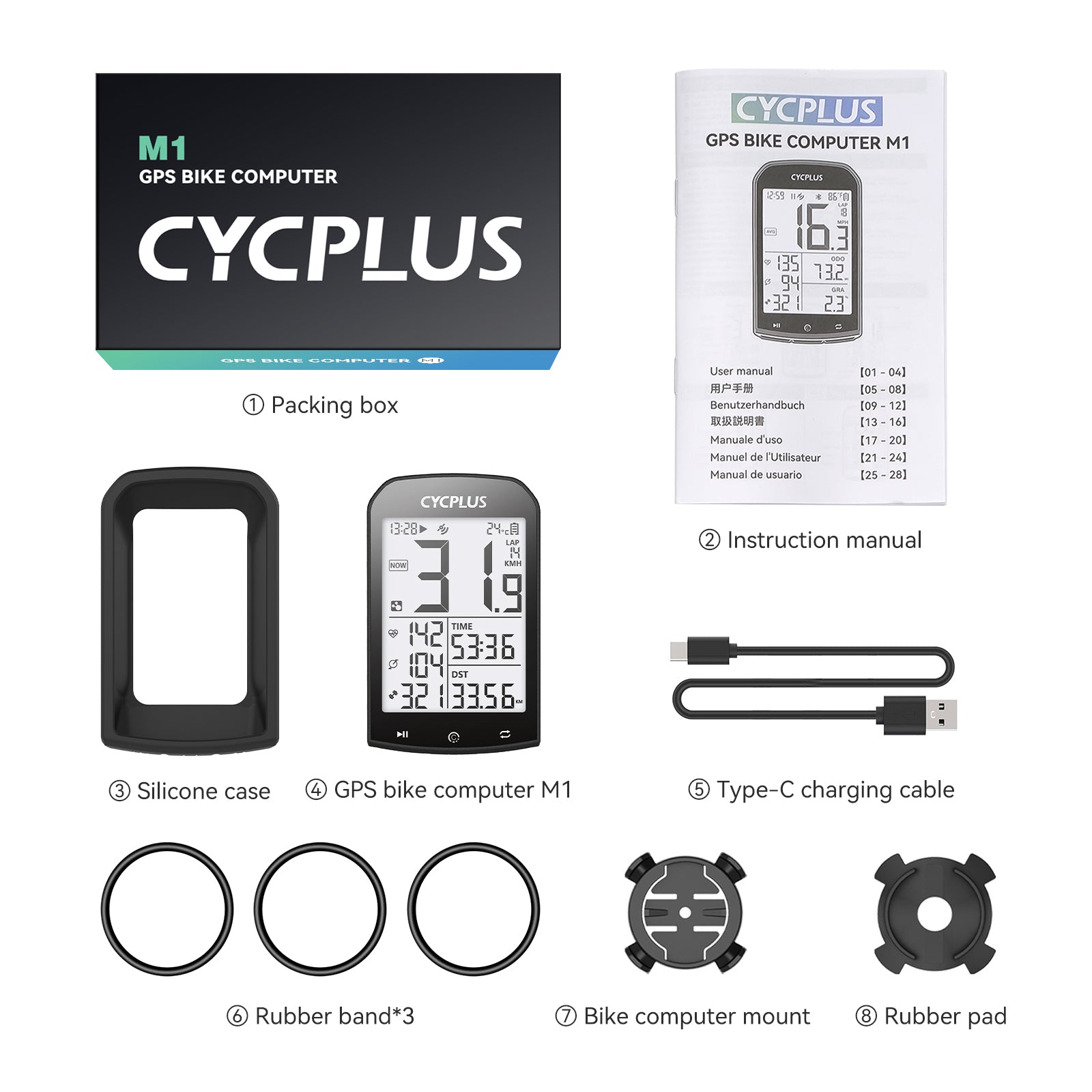 CYCPLUS Bike Computer M1 Packing List