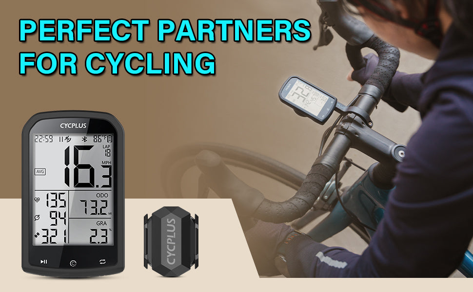 CYCPLUS Bike Computer GPS Wireless, ANT+ Cycling Computer GPS with  Bluetooth, Multifunctional ANT+ Bicycle Computer GPS with 2.9 LCD Screen,  Bike