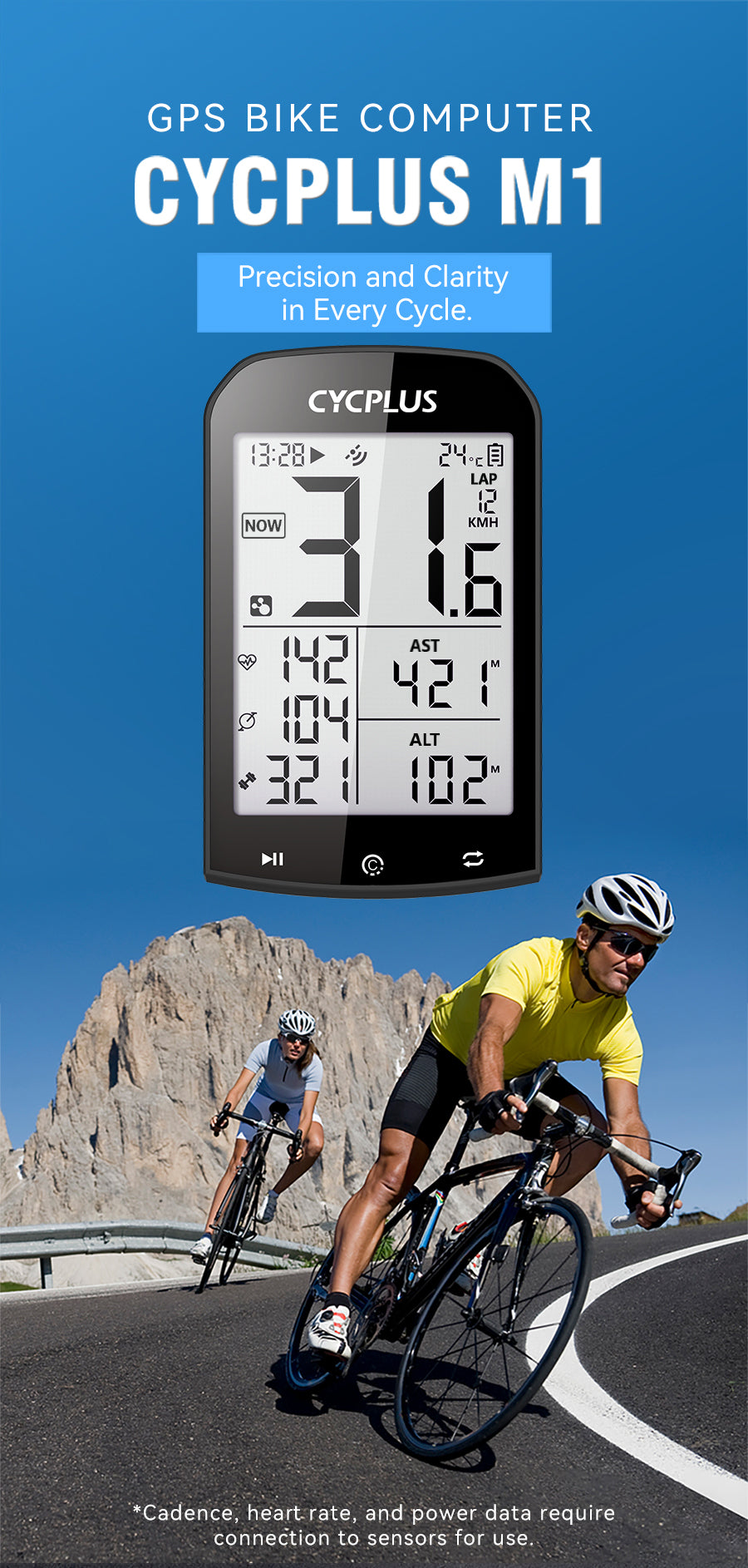 GPS BIKE COMPUTER CYCPLUS M1 Precision and Clarity in Every Cycle.