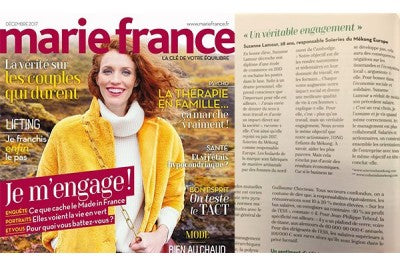 Le magazine Marie-France a consacré un article à Soeiries du Mékong