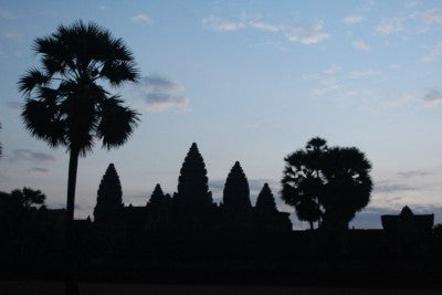 Photographie d'une couché de soleil au Cambodge