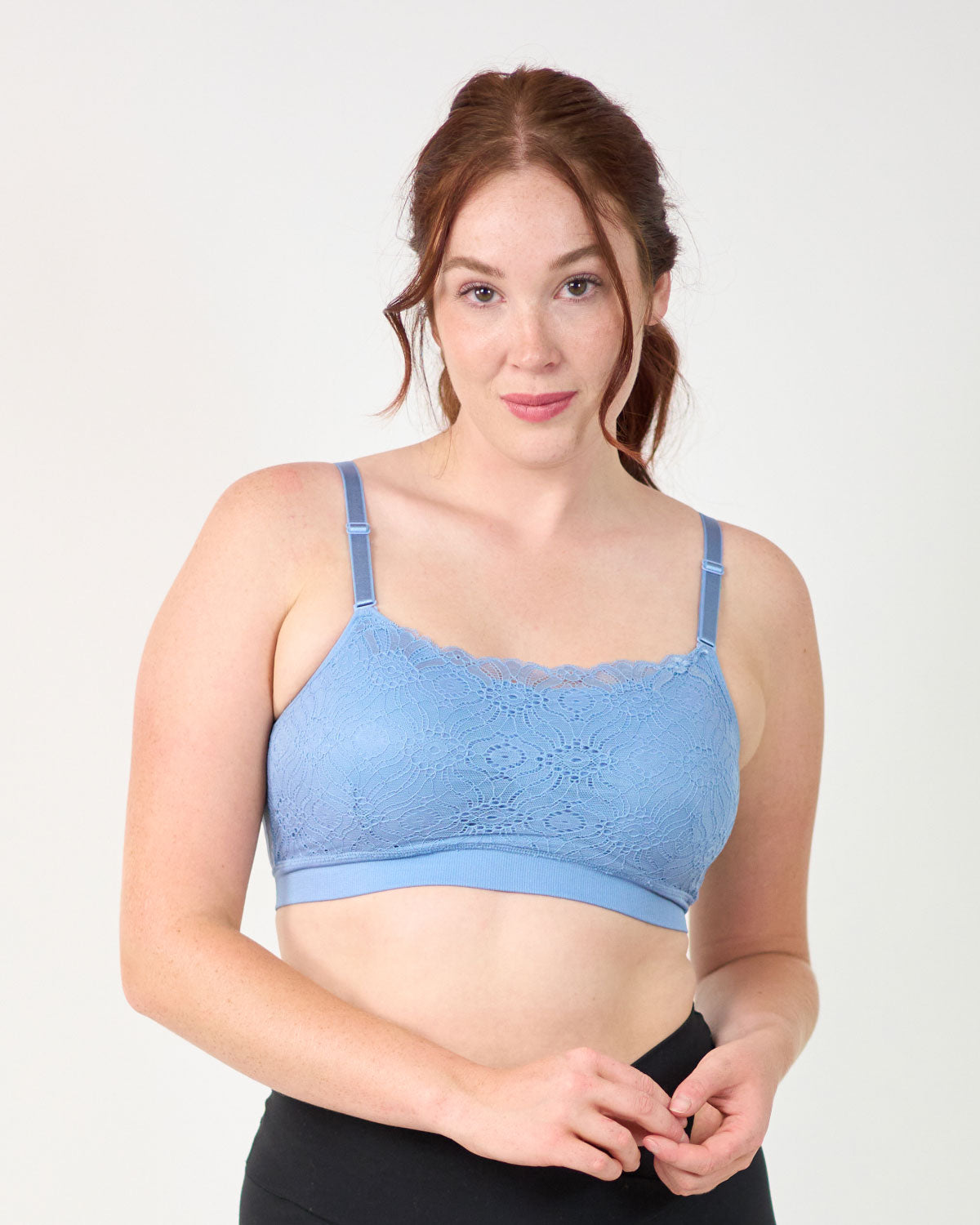 NWT Coobie Wire Free V-neck Seamless Bra with Lace Trim Full Size (38A -  42D/DD)