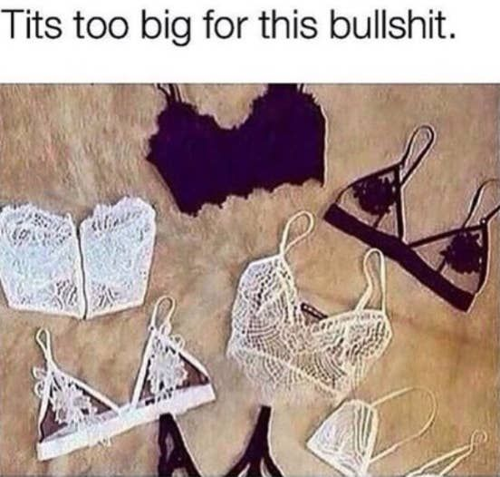 24 Funny Boob Memes That Makes You Laugh. Why big boobs can't get these cute colors, patterns, or laces?