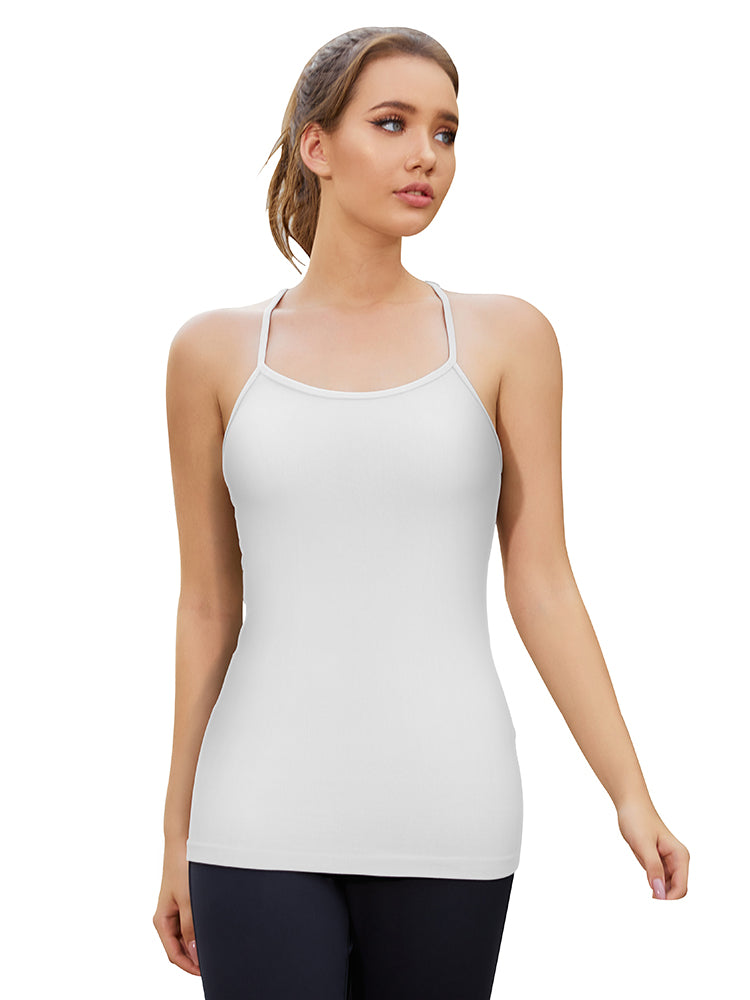 Wireless Cami Top, Lace Front Replcable-padded Camisoles, Seamless