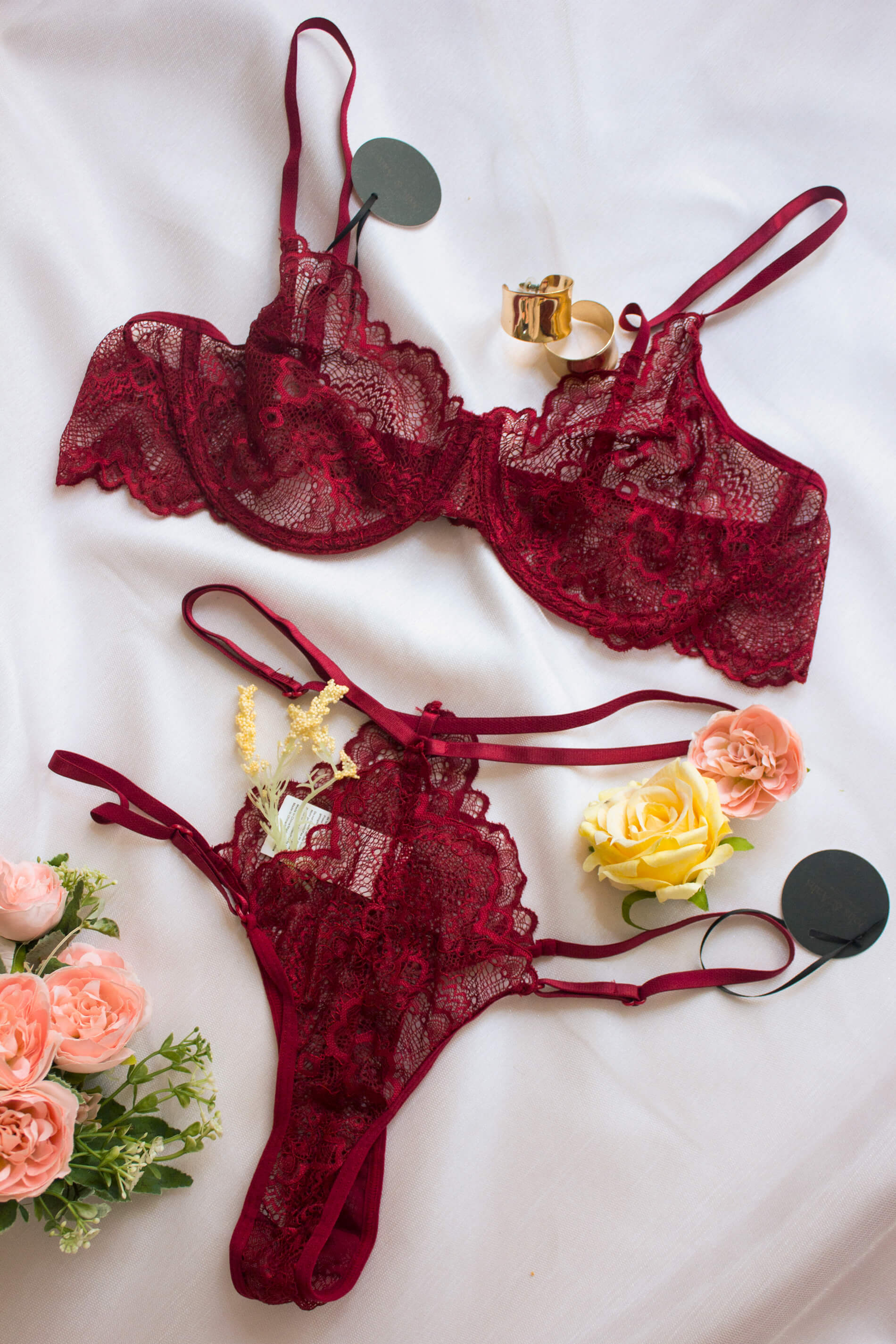 新品】ROSIER Magnolia Tulle Lace Bra Set 【70％OFF】 www