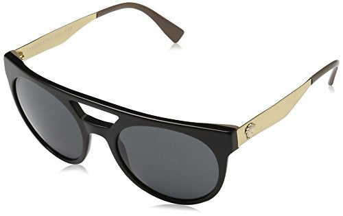 Versace Women's Brow Bar Sunglasses, Black/Grey, One Size
