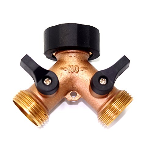 2wayz Brass 2 Way Hose Splitter. Super Heavy Duty Connector Will Keep You Dry as a Bone & Get The Job Done! Rubber Shut Off Valves Included, Fits ¾” Hoses. A Metal Tap Diverter That Will Never Leak!