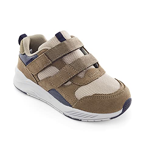 Stride Rite Boy's Made2Play Brighton-Adaptable Athletic Sneaker, Taupe, 1 X-Wide Little Kid