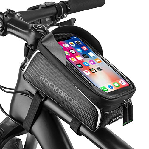 Photo 1 of Bike Phone Front Frame Bag Bicycle Bag Waterproof Bike Phone Mount Top Tube Bag Bike Phone Case Holder Accessories Cycling Pouch Compatible with iPhone 11 XS Max XR Below 6.5”