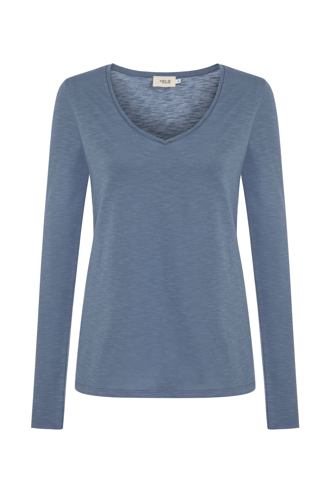 Seizoen bezig Metafoor Esterella Women T-Shirt V-Neck Long Sleeve Country Blue