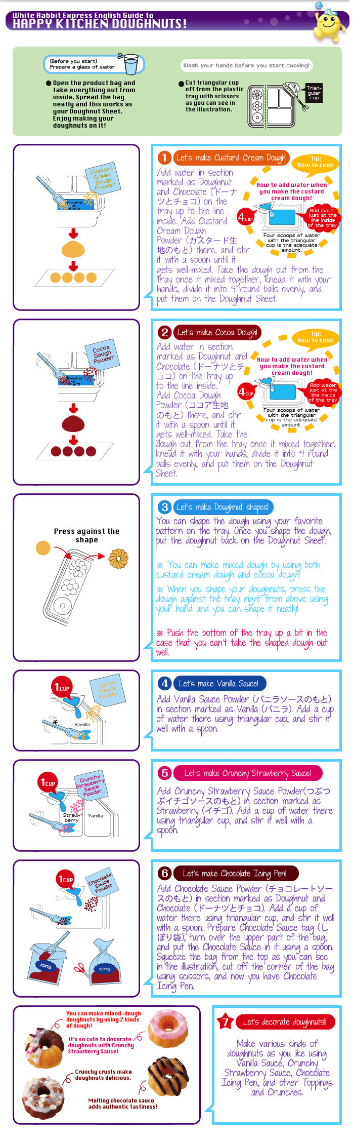 Popin Cookin Donuts English Instructions