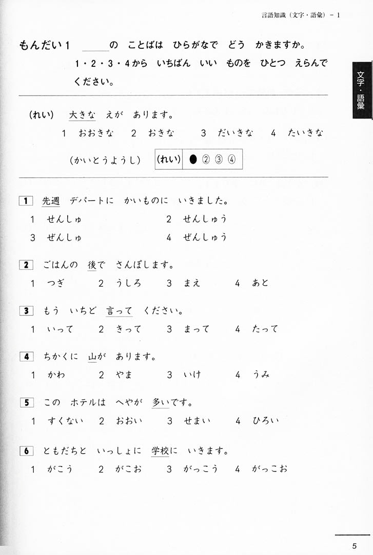 jlpt n5 test format