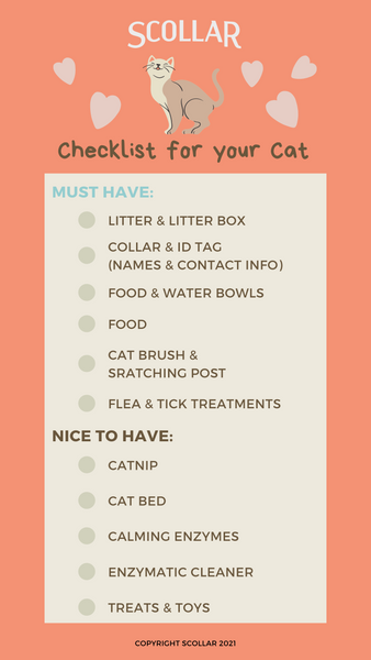 pet supplies checklist for cats