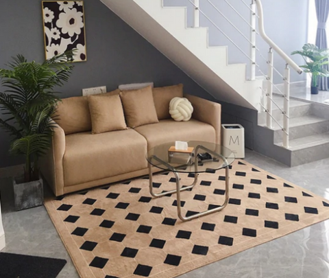 地毯好物推薦-巴黎公寓復古花磚紋地毯