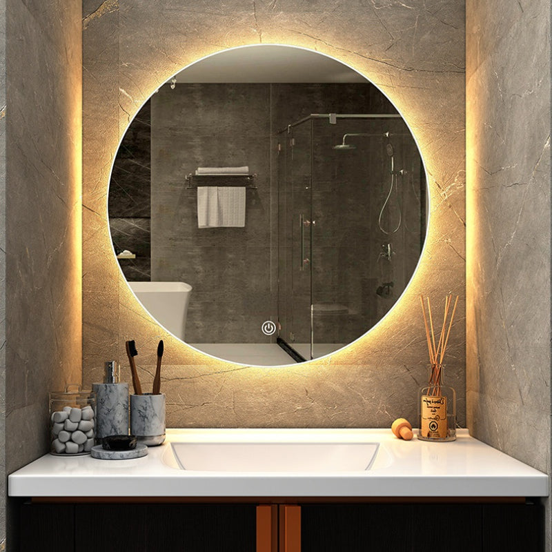 無框圓形LED燈浴室智能除霧鏡 可調光