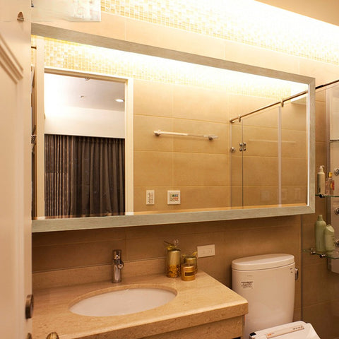 訂製橫款浴室鏡子放家庭浴室適合多人使用，讓空間感放大2倍