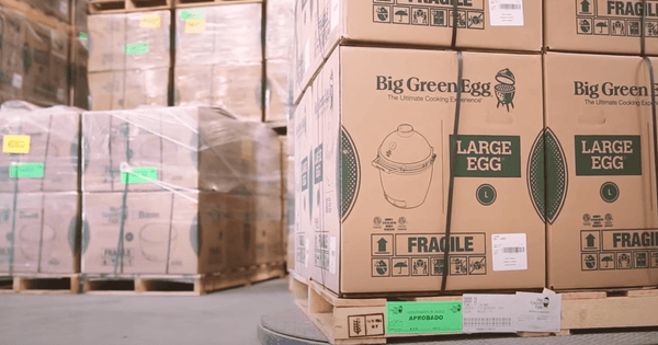 Big Green Eggs in Kartonschachtel verpackt