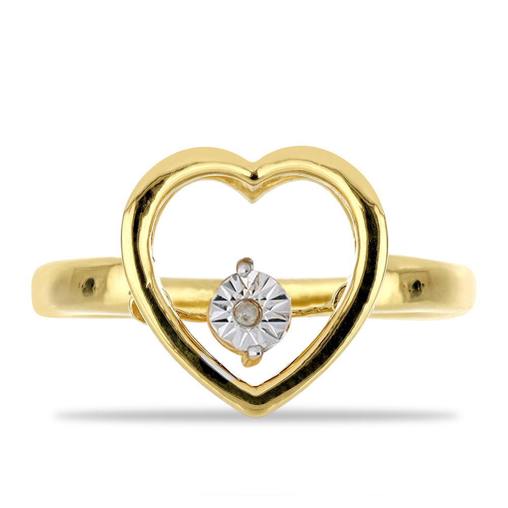 Pozlacený Stříbrný Prsten s Tančícím Diamantem, Velikost: 62-63
