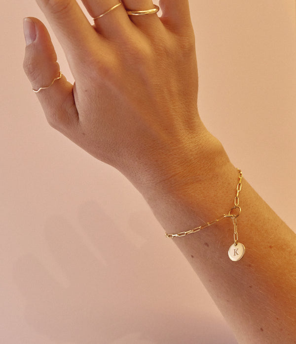 Sun & Moon Paperclip Lariat Bracelet