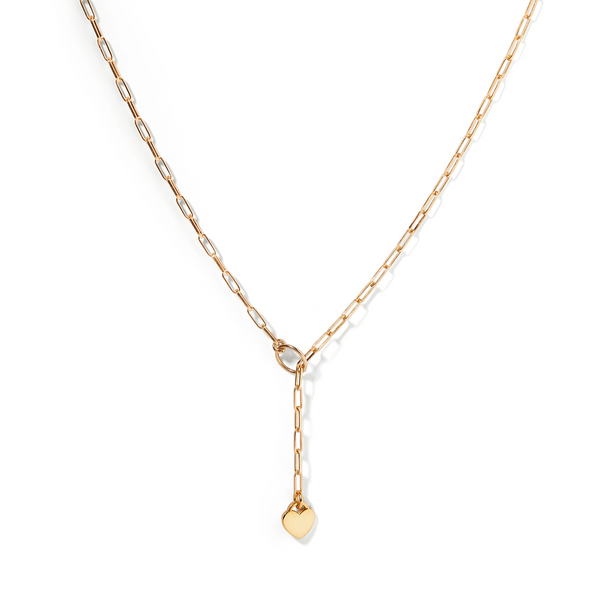 9ct Yellow Gold forever in my heart lariat 45cm