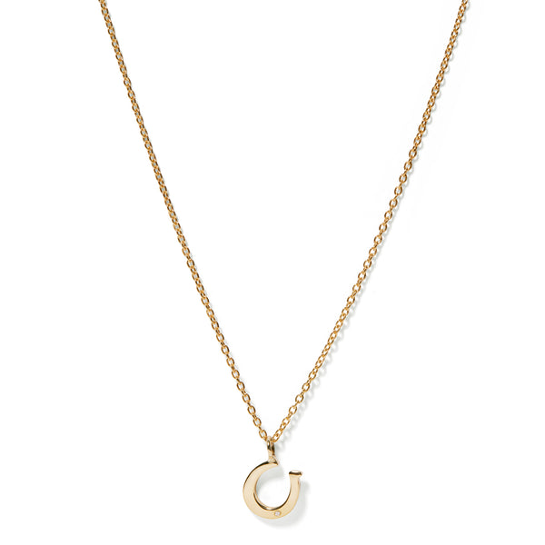 Tiny Diamond Horseshoe Necklace