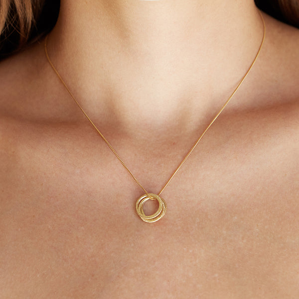 Textured Three Circle Necklace