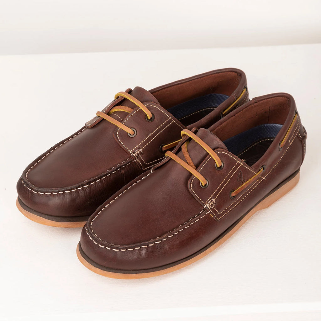 Men's Leather Deck Shoes | Rydale Flat Boat Shoe UK – Yorkshire Trading ...
