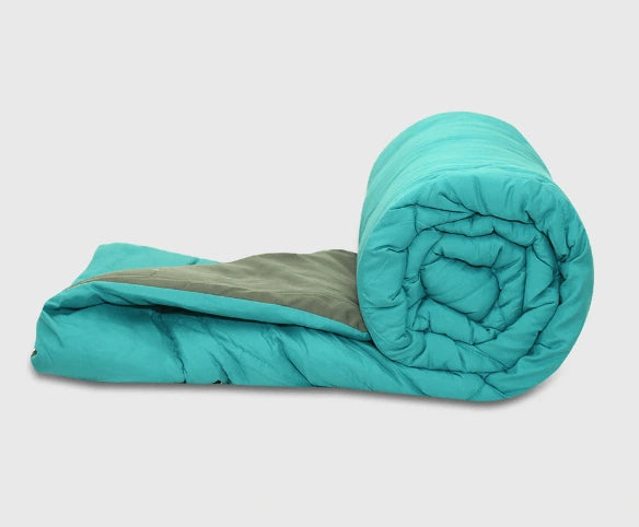 All Weather Comforter – Livpure – Teal + Grey - Rolled