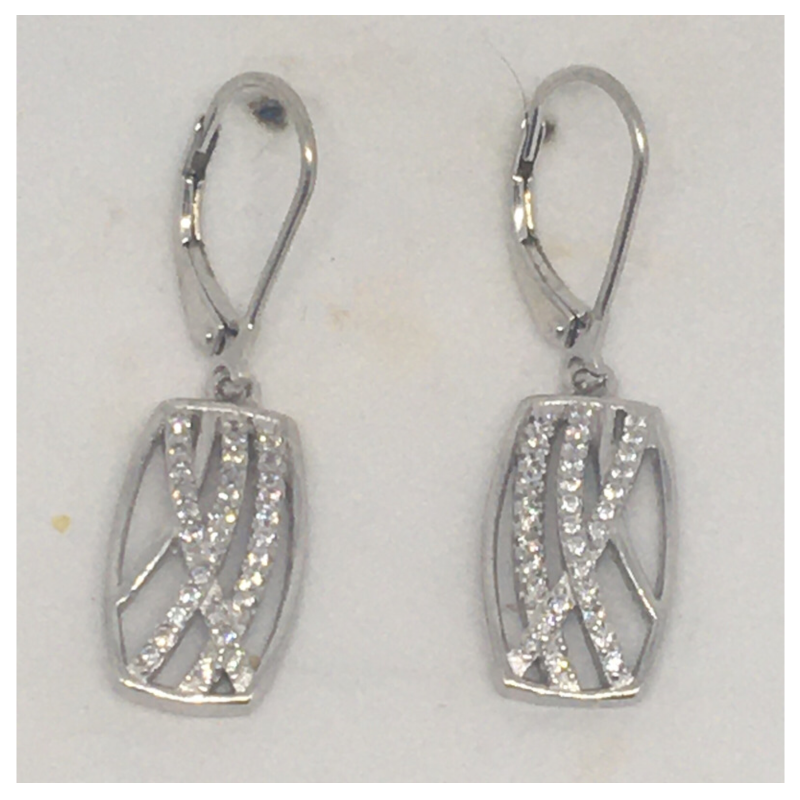 Sterling Silver Drop Earrings with Sparkle from Yo Jewels
