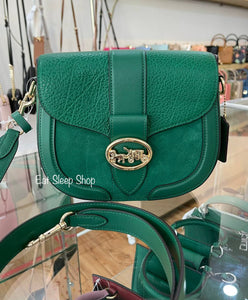 coach georgie saddle bag green