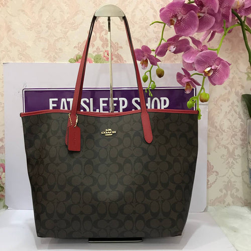 Coach+F73359+Disney+Sleeping+Beauty+Signature+City+Tote+Bag+Khaki+