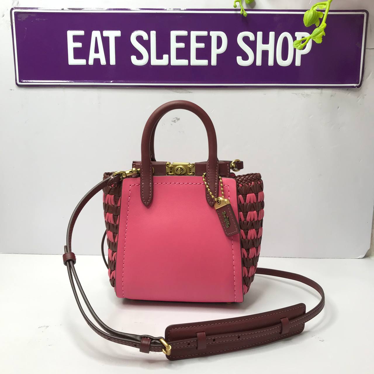 COACH TROUPE TOTE 16 WITH WEAVING 619 IN B4/CONFETTI PINK MULTI –  eatsleepshop