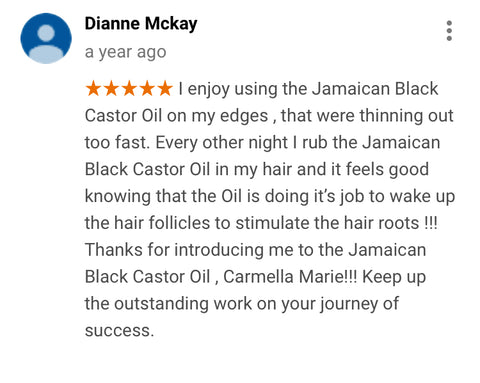 google review of carmella marie products for thining edges