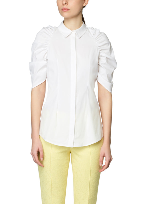 Buy Statement Shirred White Blouse online - Etcetera