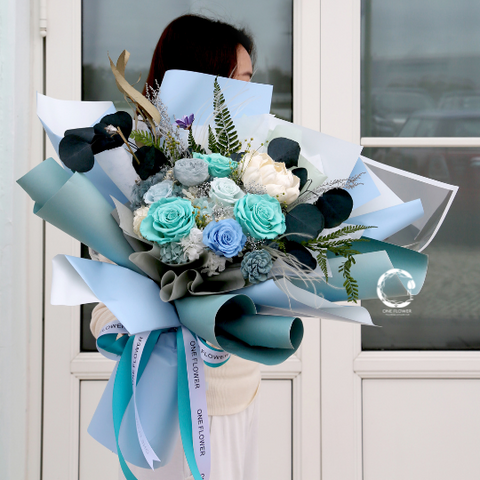 one flower large preserved flower bouquet tiffany