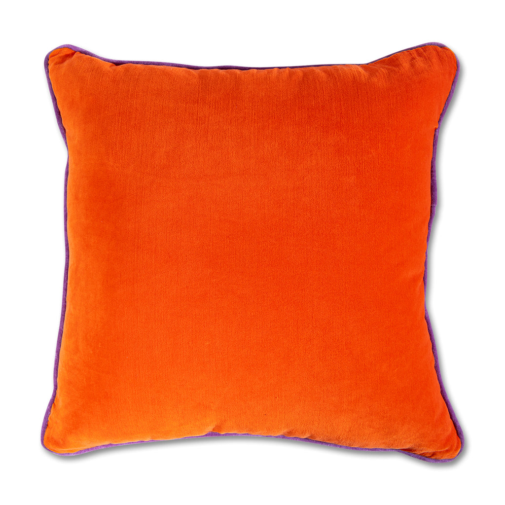 Persimmon Orange Lucca Velvet Throw Pillow Set (x2)