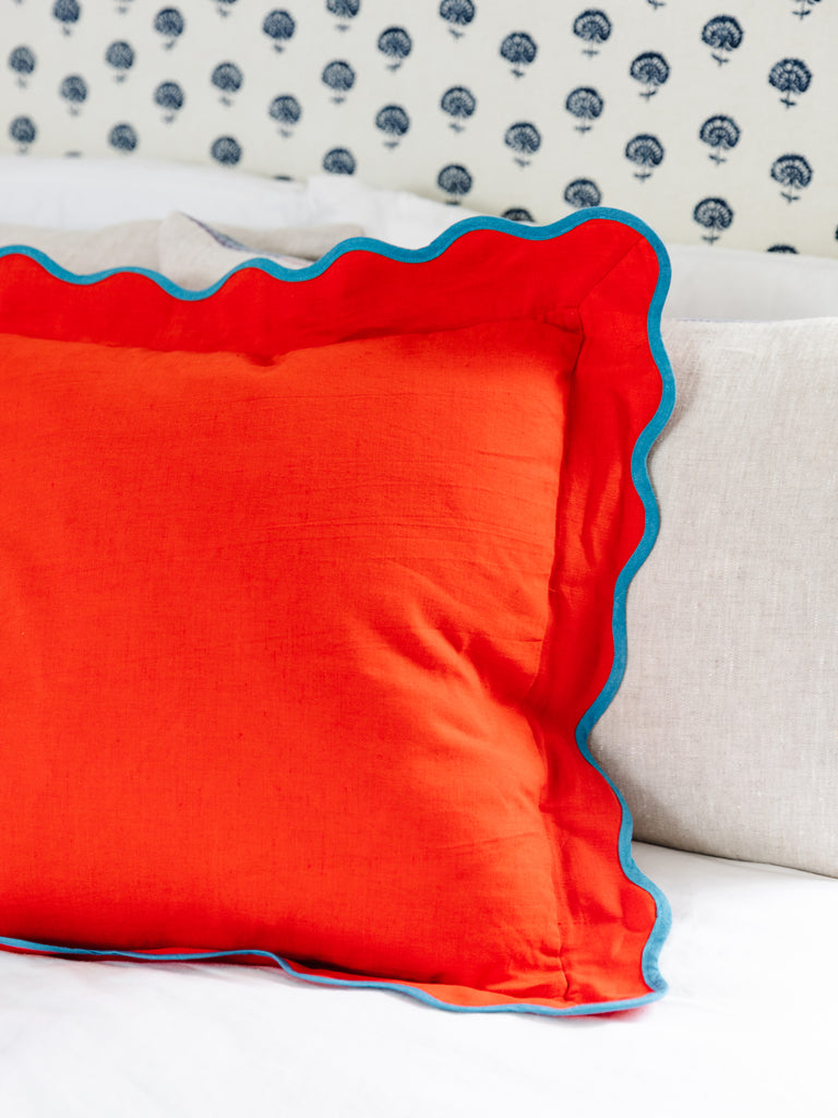 El Mar Pillow Collection: Multi-Color Stripes with Fish and Red Tassel –  Neroli Global