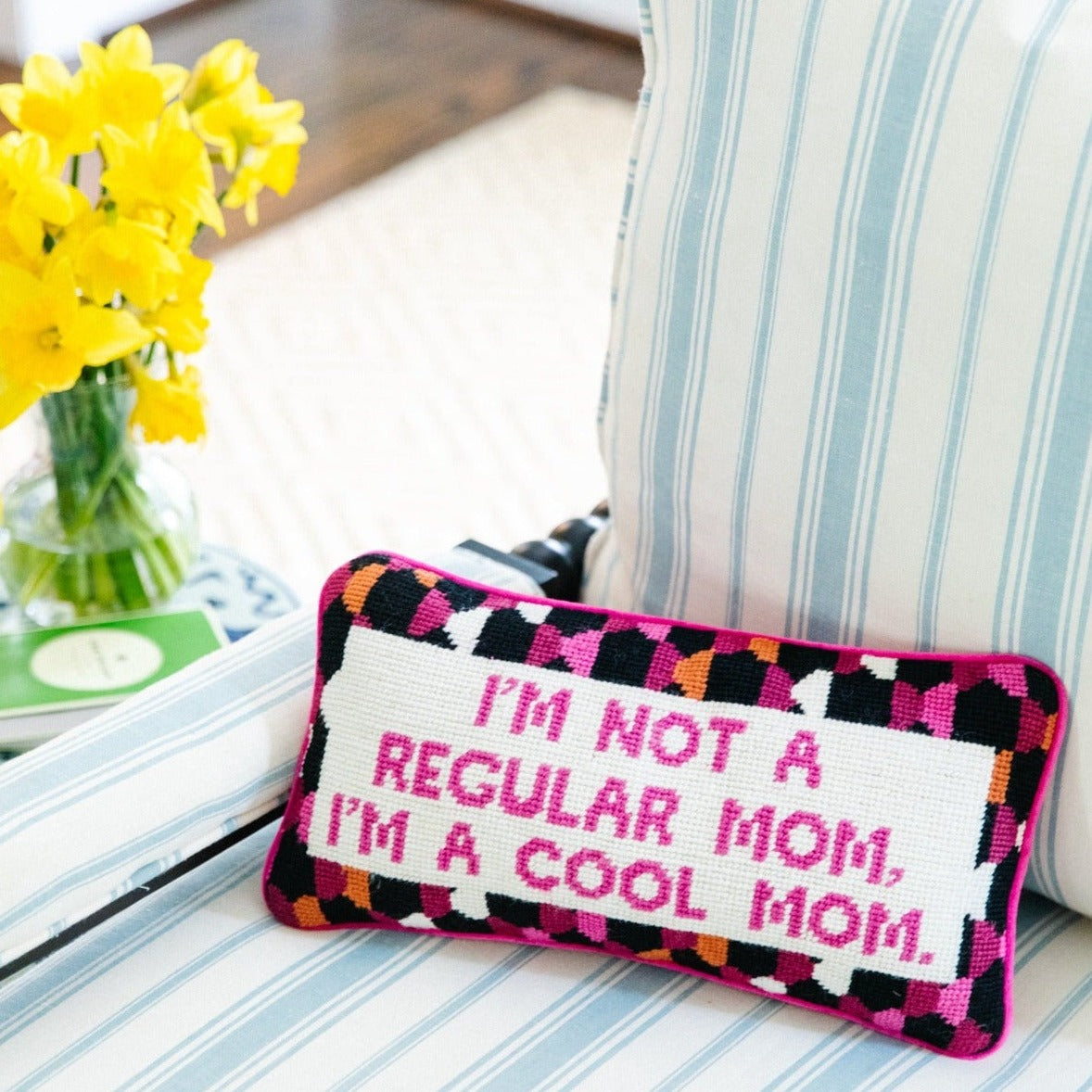 Image of Cool Mom Needlepoint Pillow
