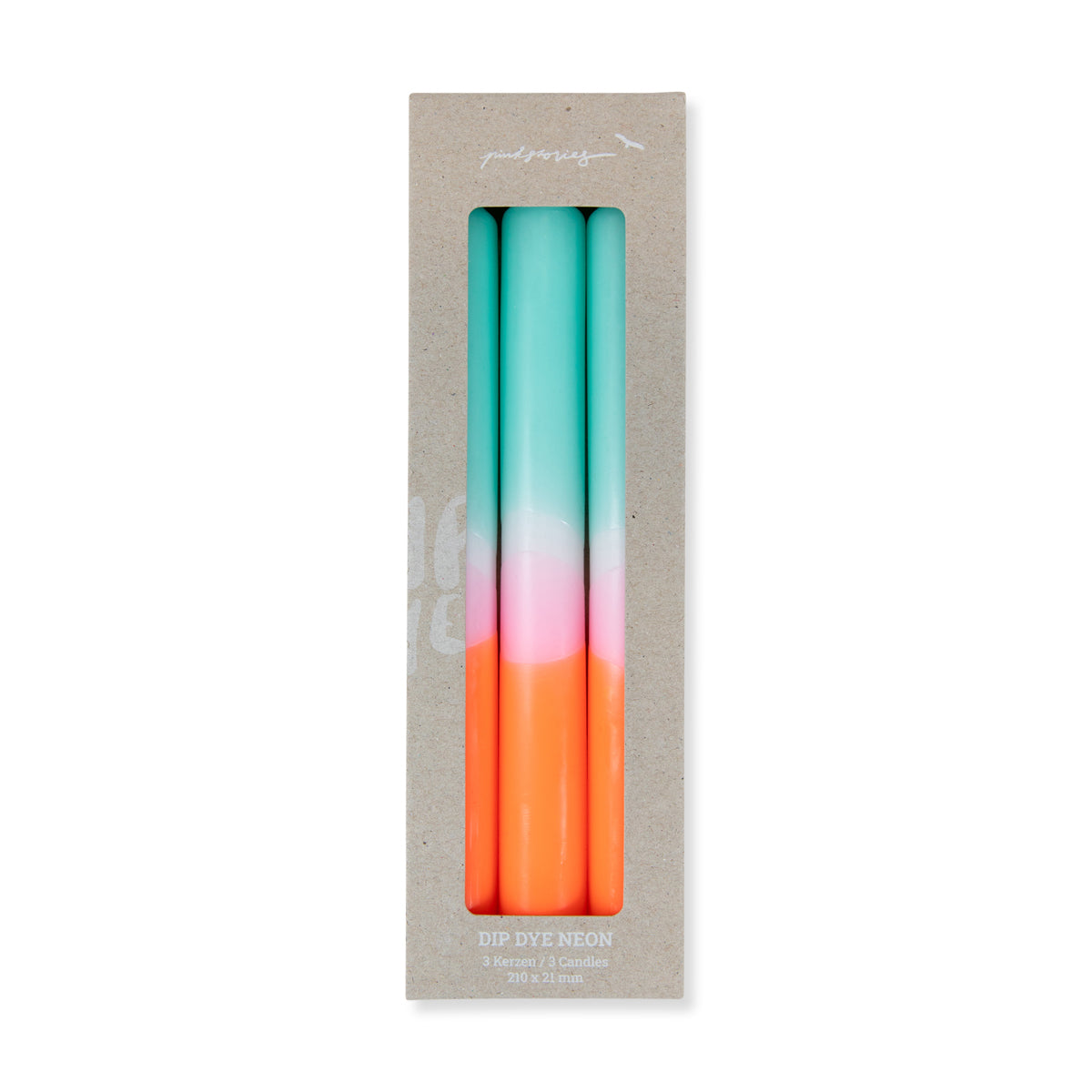 Dip Dye Neon Sorbet Candles S/3