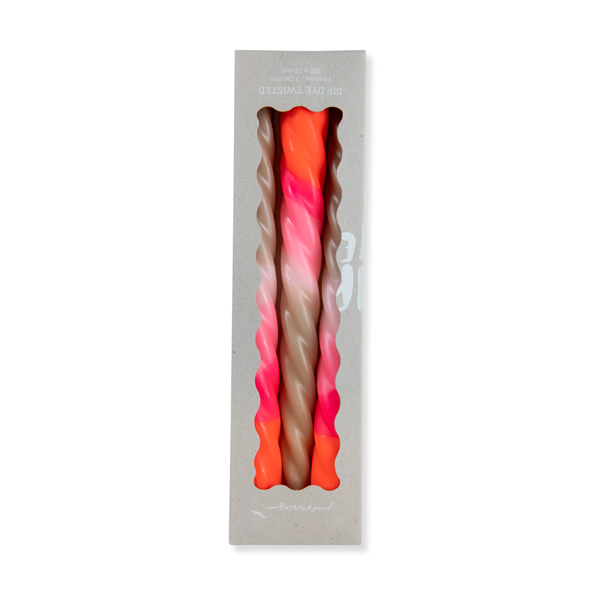 Twisted DesertTaper Candles S/3