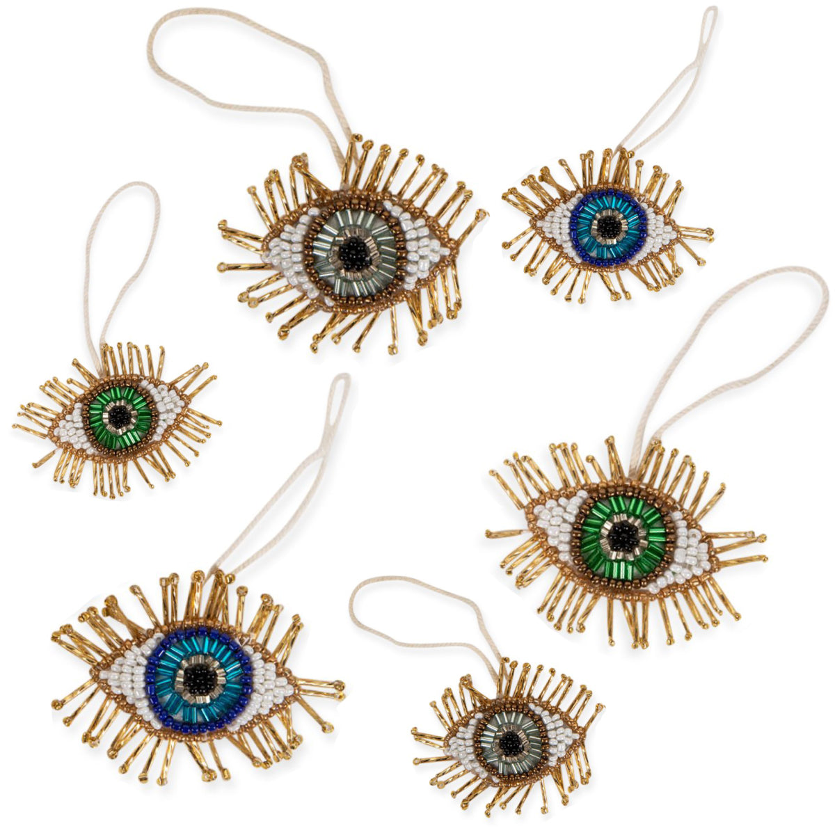 Beaded Eye Charms S/6